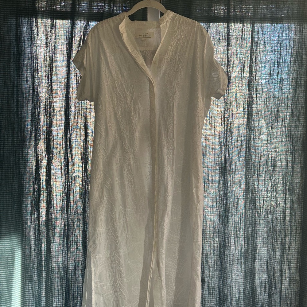 Birds of Paradis White Short Sleeve Dress